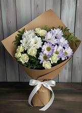 Букет цветов из:  Хризантемы и Розы в Сосновоборске Красноярского края