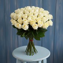 Букет 51 Белая роза Эдлесс Лав в Сосновоборске Красноярского края