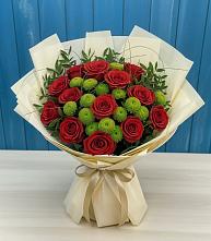 Букет цветов из:  Розы и Хризантемы в Сосновоборске Красноярского края